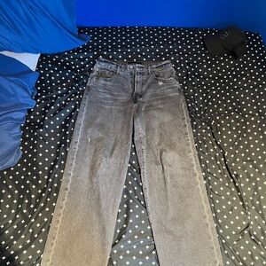 Abercrombie & Fitch Black Leather Patch Gray Denim